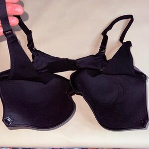 Auden Black Nursing T-Shirt Bra Lightly Lined Comfort Wire 34DD NWT
